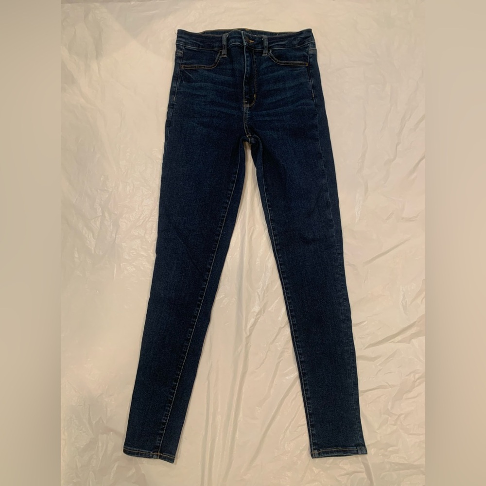 American Eagle Jegging Women's 8 Dark Wash Long Super Hi-Rise Next Level Flex